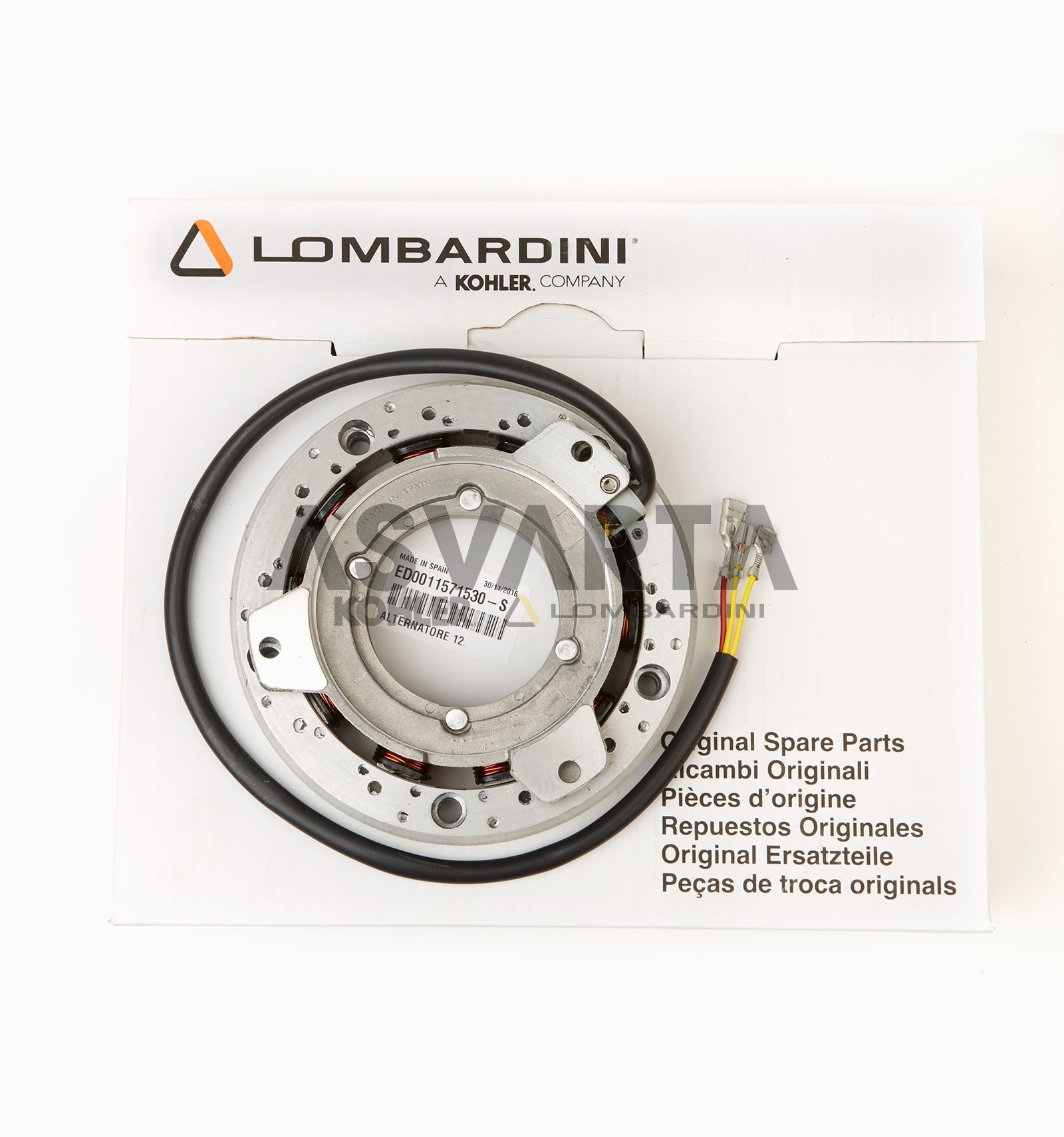 Lombardini Ruggerini 12V-16A 2 Wire Alternator