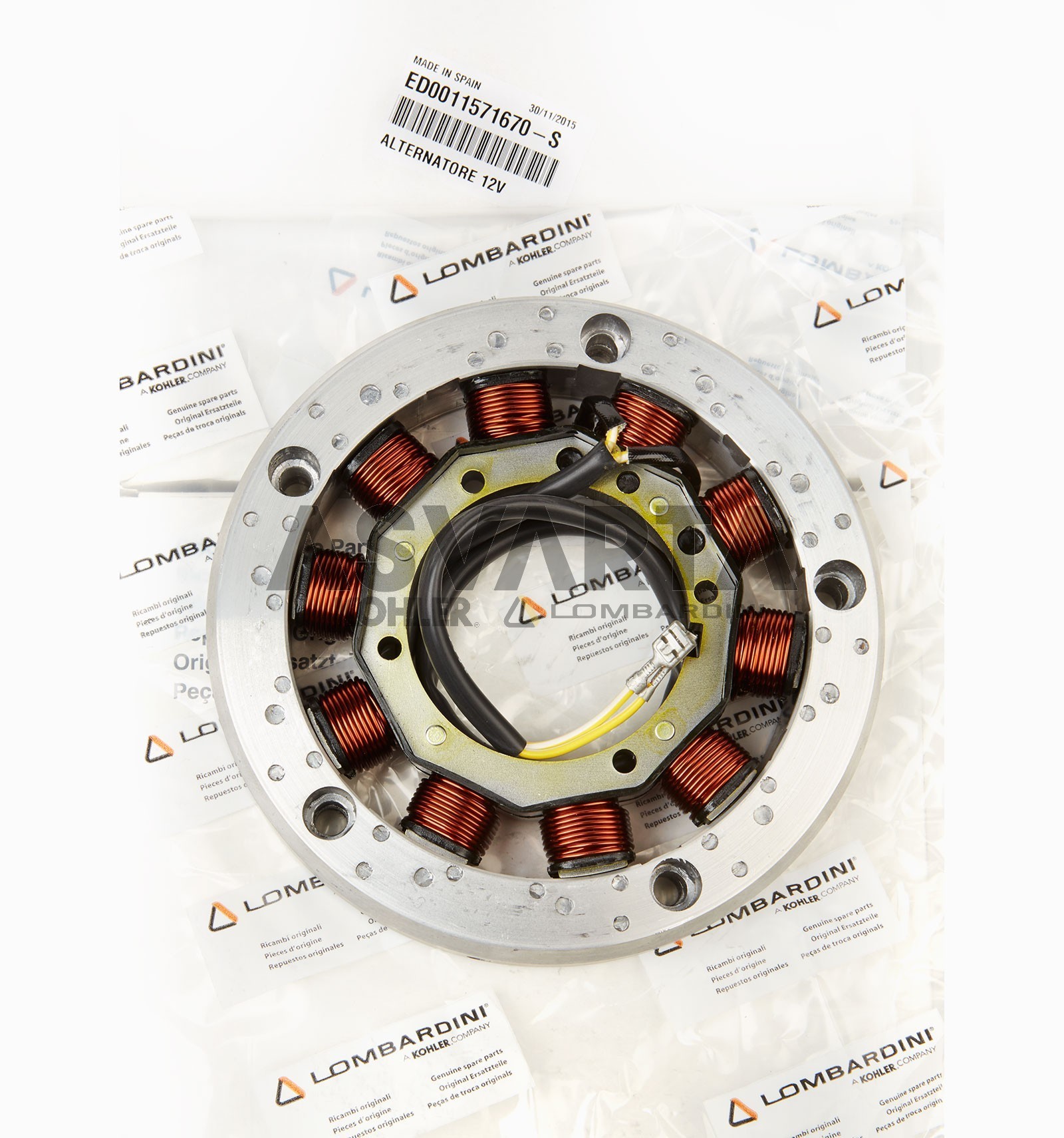 Lombardini Ruggerini 12V-16A 2 Wire Alternator