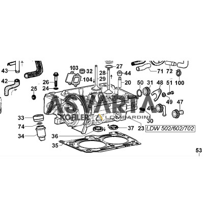 Gasket cylinder head 1 x LDW502 notch